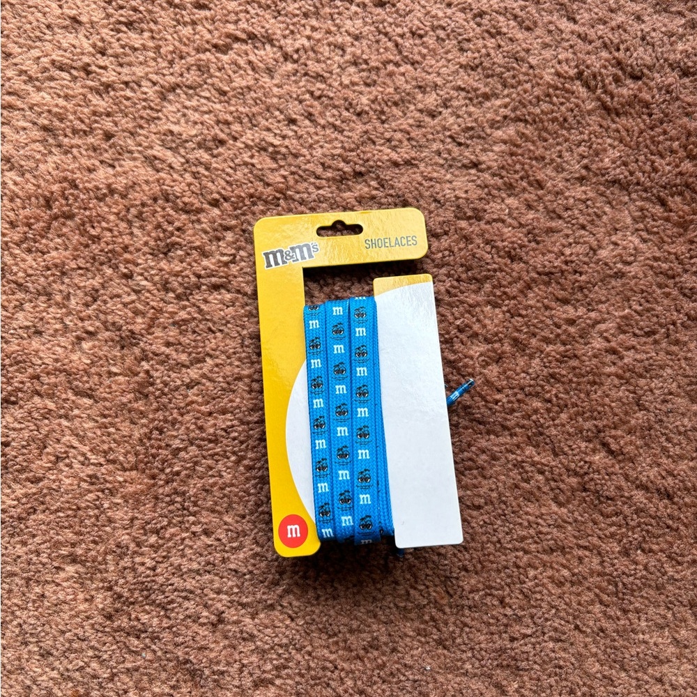 M&M SHOELACES Blue funky cool candy sneakers chocolate design fun accessory